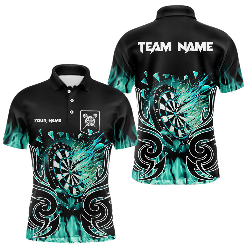 Personalized Turquoise Flaming Darts Custom Fire Dart Team