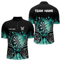 Personalized Turquoise Flaming Darts Custom Fire Dart Team