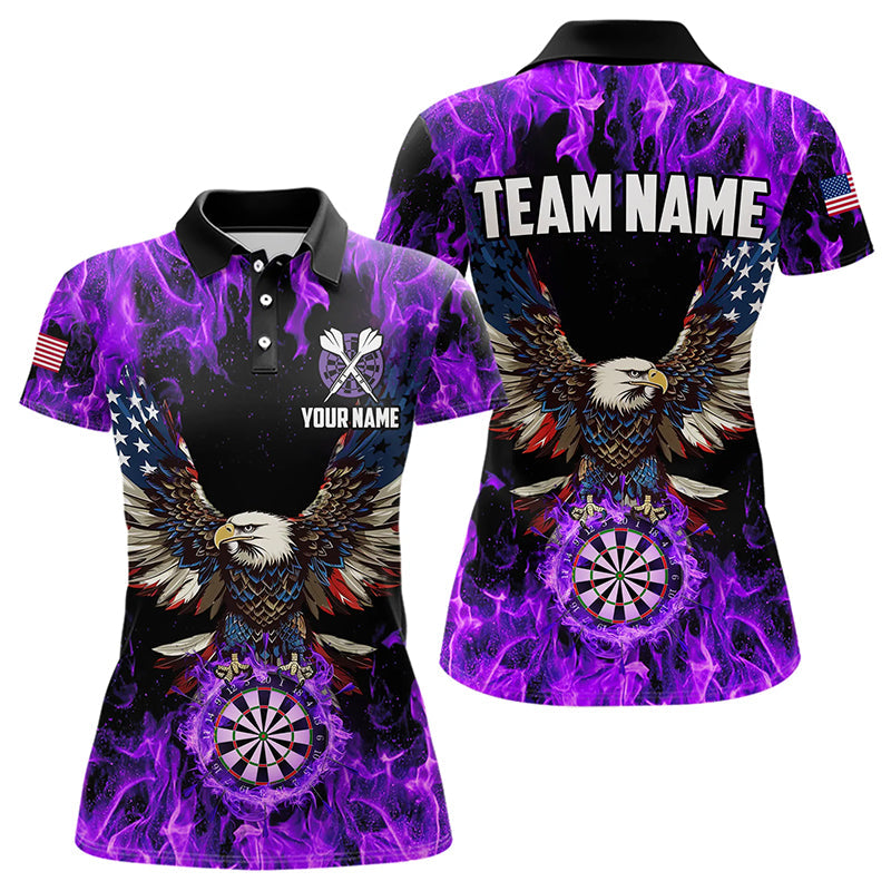 Purple Flame American Flag Eagle Custom 3D Dart, Patriotic Darts League Team
