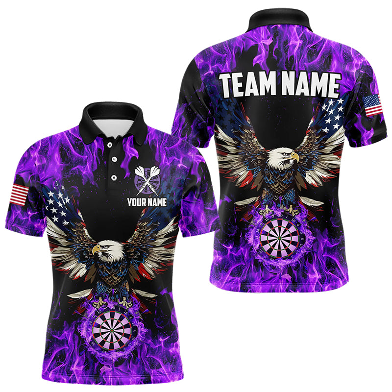 Purple Flame American Flag Eagle Custom 3D Dart, Patriotic Darts League Team