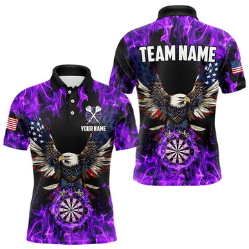 Purple Flame American Flag Eagle Custom 3D Dart, Patriotic Darts League Team
