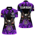 Purple Flame American Flag Eagle Custom 3D Dart, Patriotic Darts League Team