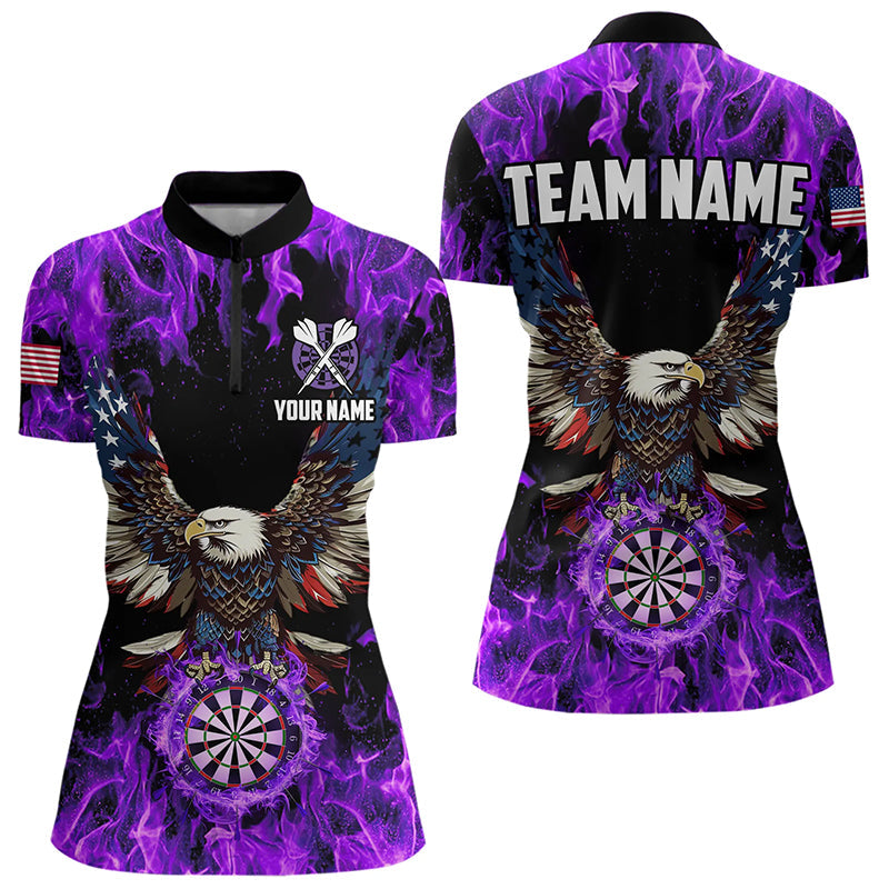 Purple Flame American Flag Eagle Custom 3D Dart, Patriotic Darts League Team