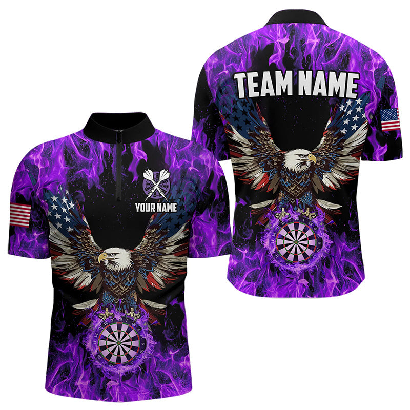 Purple Flame American Flag Eagle Custom 3D Dart, Patriotic Darts League Team