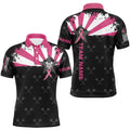 Pink Breast Cancer Awareness Grunge Darts and Quarter-Zip Custom Darts