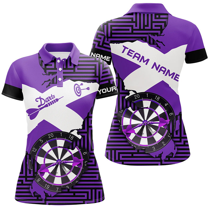 Personalized Purple Funny Crack Darts Board Men and Quarter-Zip, Darts Team