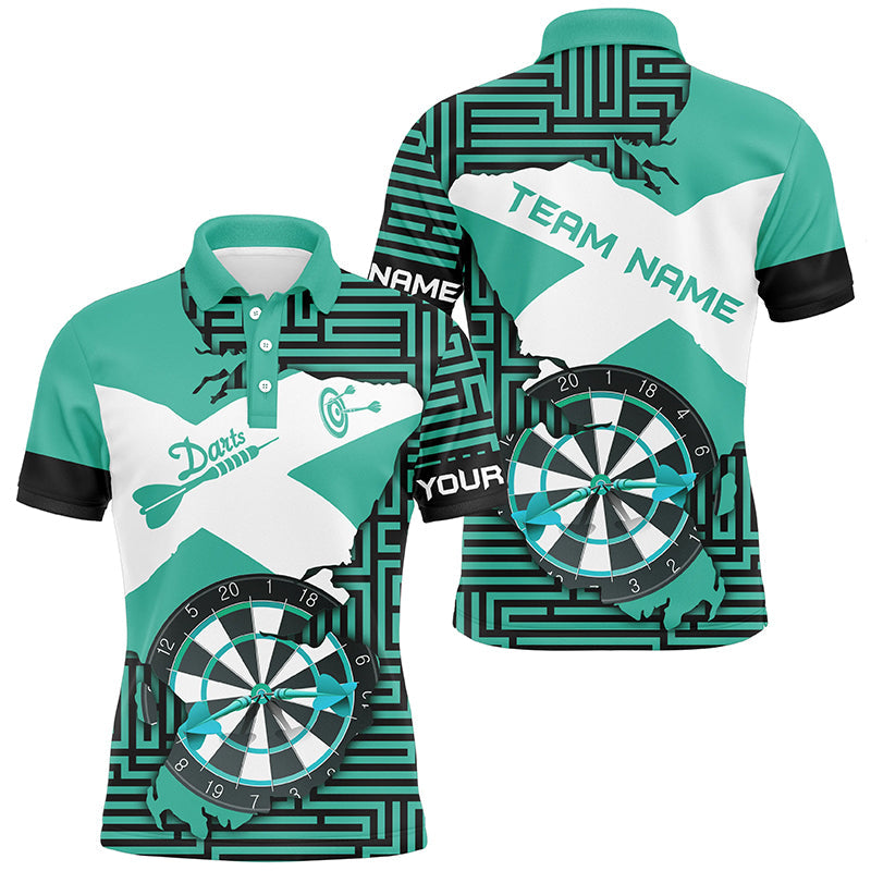 Personalized Turquoise Funny Crack Darts Board Men and Quarter-Zip, Darts Team