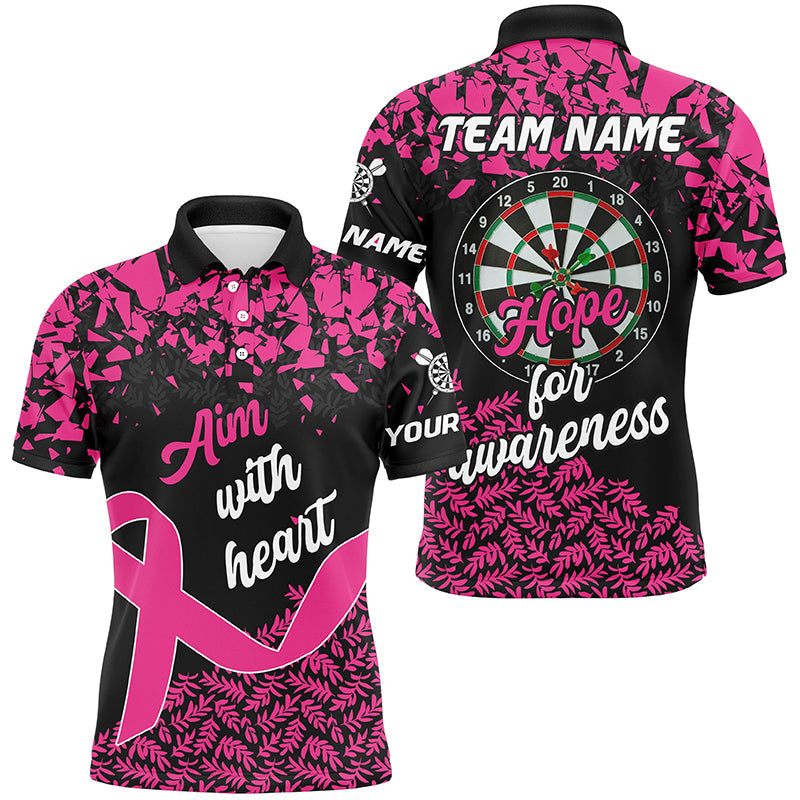 Aim With Heart Hope For Awareness Custom Dart, Breast Cancer Pink Ribbon Darts