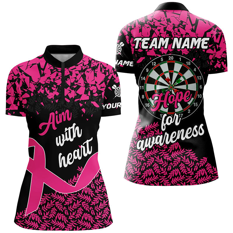 Aim With Heart Hope For Awareness Custom Dart, Breast Cancer Pink Ribbon Darts