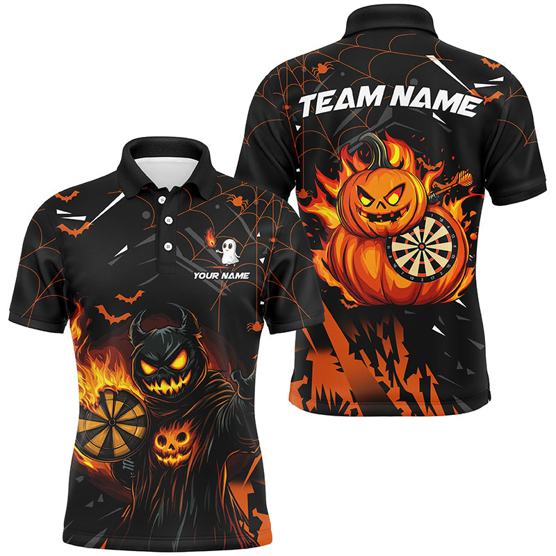 Funny Pumpkin Fire Flame Custom Halloween Darts, Halloween Gifts For Darts Lover