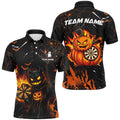 Funny Pumpkin Fire Flame Custom Halloween Darts, Halloween Gifts For Darts Lover