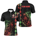 Green And Red Grunge Dartboard Custom Argyle Pattern Men Dart, Funny Christmas Dart