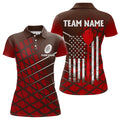 Personalized Red Geometric Grunge US Flag Dart Custom Patriotic Darts Team