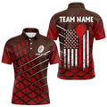 Personalized Red Geometric Grunge US Flag Dart Custom Patriotic Darts Team