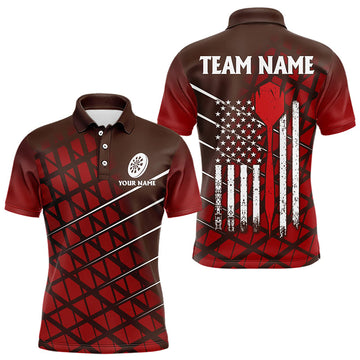 Personalized Red Geometric Grunge US Flag Dart Custom Patriotic Darts Team