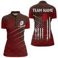 Personalized Red Geometric Grunge US Flag Dart Custom Patriotic Darts Team