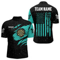 Customized Turquoise Grunge American Flag Men Dart Custom Patriotic Team Dart