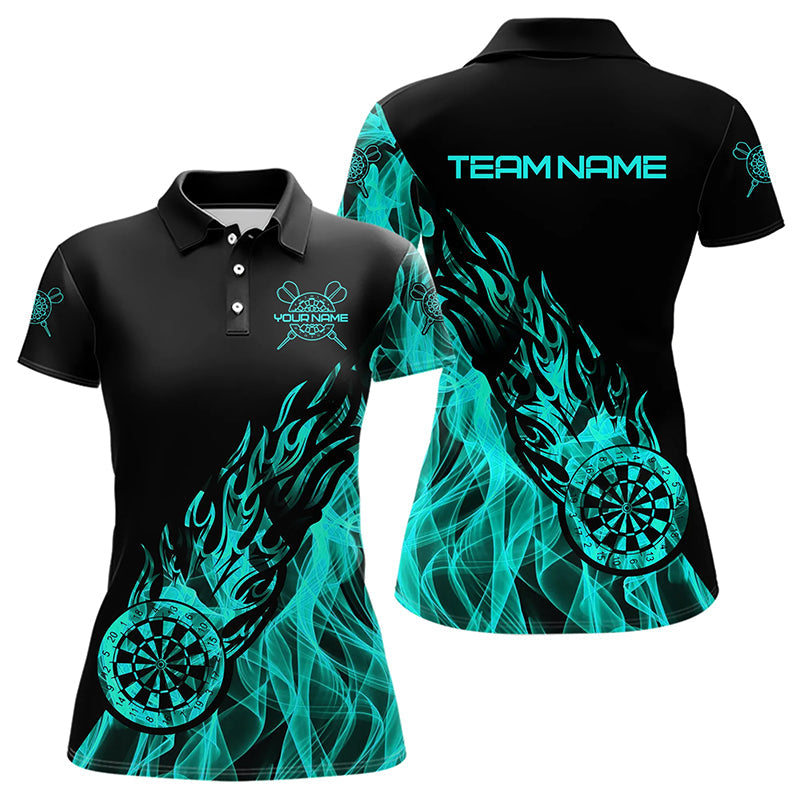 Black And Turquoise Fire Flame Darts and Custom Dart Dart