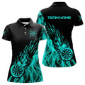 Black And Turquoise Fire Flame Darts and Custom Dart Dart