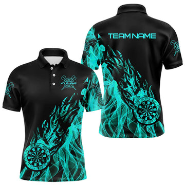 Black And Turquoise Fire Flame Darts and Custom Dart Dart