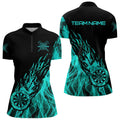 Black And Turquoise Fire Flame Darts and Custom Dart Dart