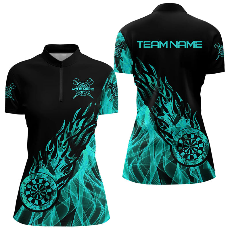 Black And Turquoise Fire Flame Darts and Custom Dart Dart