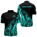 Black And Turquoise Fire Flame Darts and Custom Dart Dart