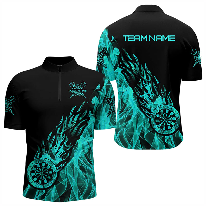 Black And Turquoise Fire Flame Darts and Custom Dart Dart