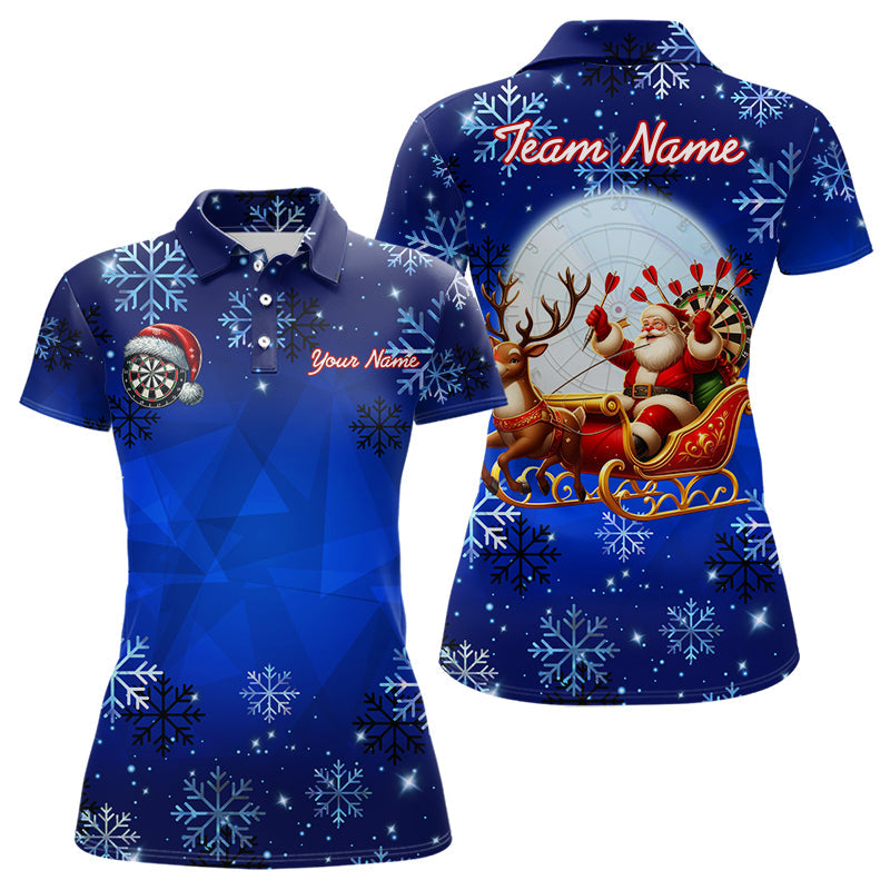 Funny Santa Snowflakes Pattern Custom Blue Christmas Dart, Xmas Gifts For Dart Lover