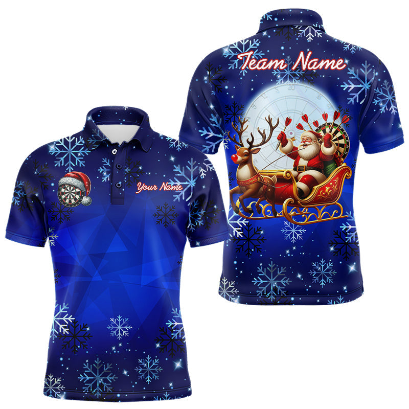Funny Santa Snowflakes Pattern Custom Blue Christmas Dart, Xmas Gifts For Dart Lover