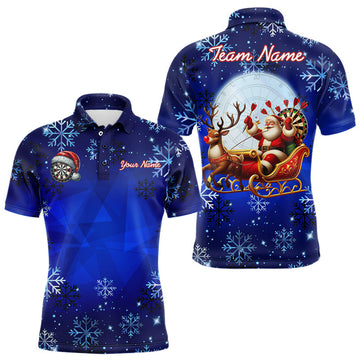 Funny Santa Snowflakes Pattern Custom Blue Christmas Dart, Xmas Gifts For Dart Lover