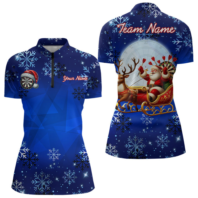 Funny Santa Snowflakes Pattern Custom Blue Christmas Dart, Xmas Gifts For Dart Lover