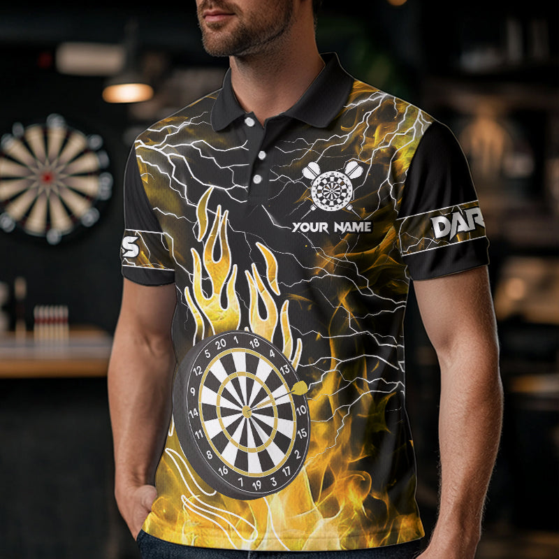 Yellow Dart Board Fire Flame Custom Eagle Dart, Thunder Lightning Dart Team