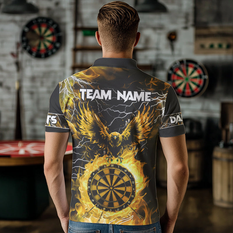Yellow Dart Board Fire Flame Custom Eagle Dart, Thunder Lightning Dart Team