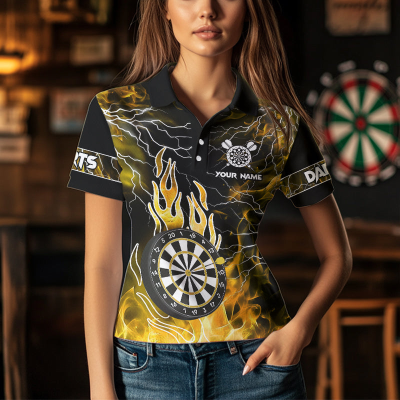 Yellow Dart Board Fire Flame Custom Eagle Dart, Thunder Lightning Dart Team