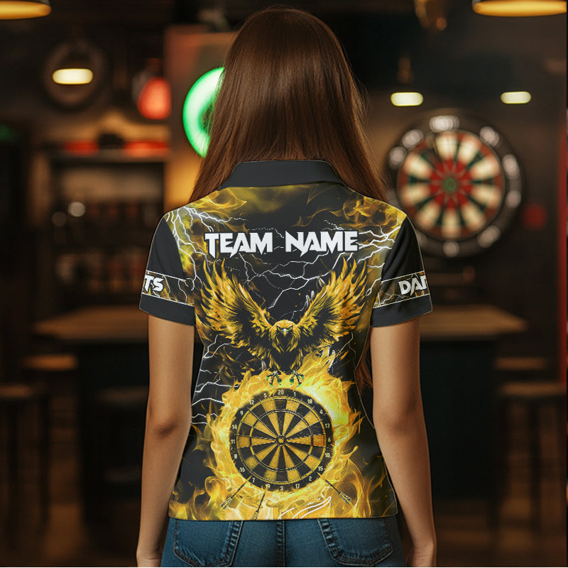 Yellow Dart Board Fire Flame Custom Eagle Dart, Thunder Lightning Dart Team