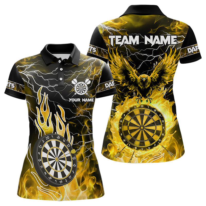 Yellow Dart Board Fire Flame Custom Eagle Dart, Thunder Lightning Dart Team