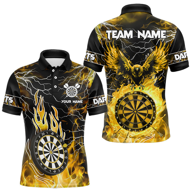 Yellow Dart Board Fire Flame Custom Eagle Dart, Thunder Lightning Dart Team