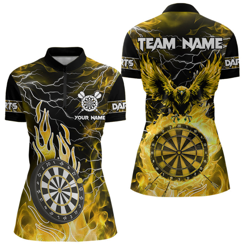 Yellow Dart Board Fire Flame Custom Eagle Dart, Thunder Lightning Dart Team