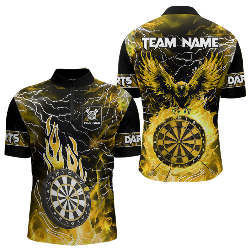 Yellow Dart Board Fire Flame Custom Eagle Dart, Thunder Lightning Dart Team