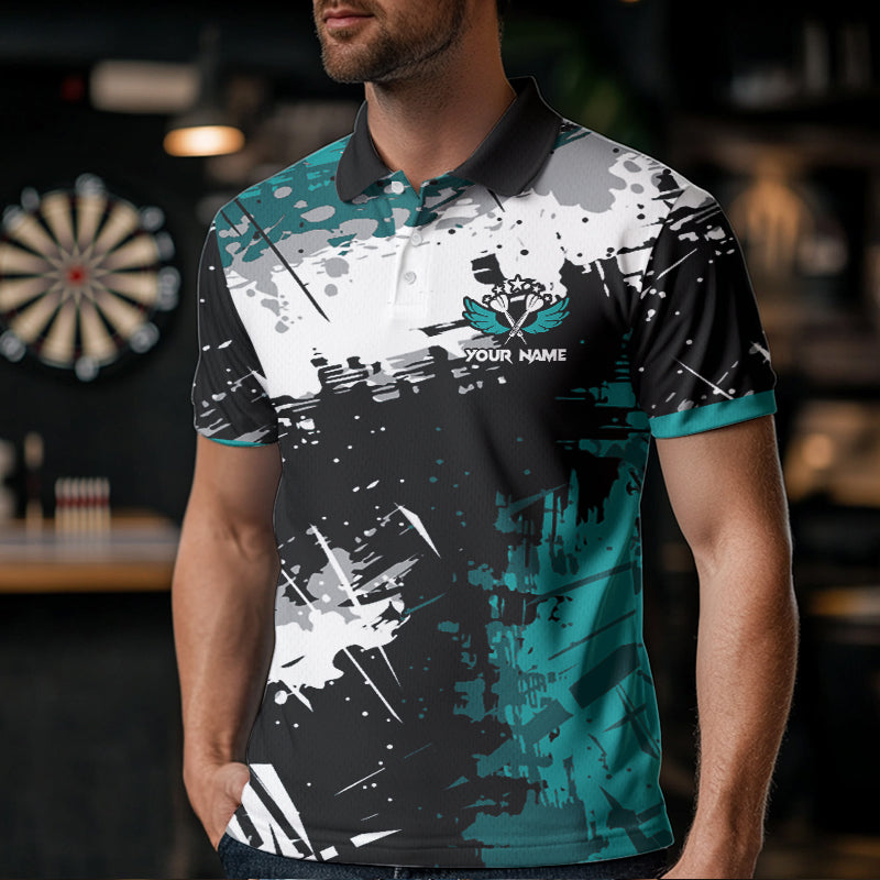 Grunge Turquoise Paint Splash Dart and Custom Dart Darts