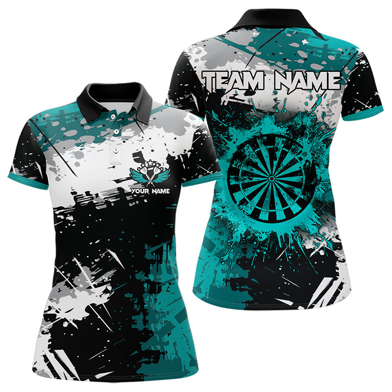 Grunge Turquoise Paint Splash Dart and Custom Dart Darts