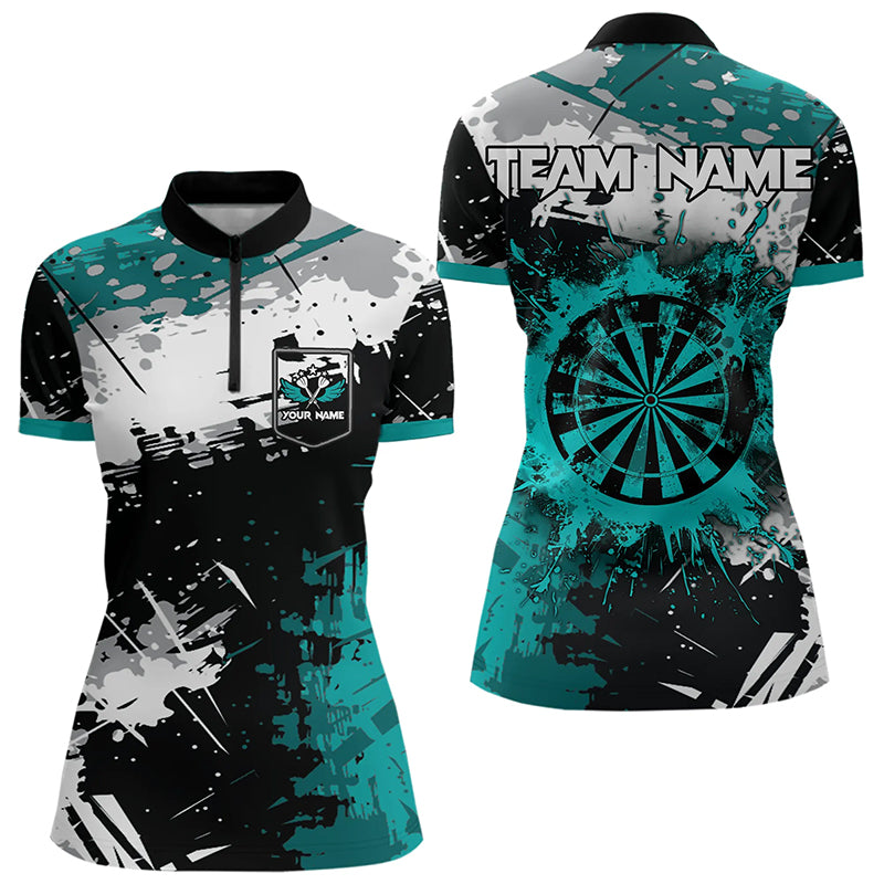 Grunge Turquoise Paint Splash Dart and Custom Dart Darts