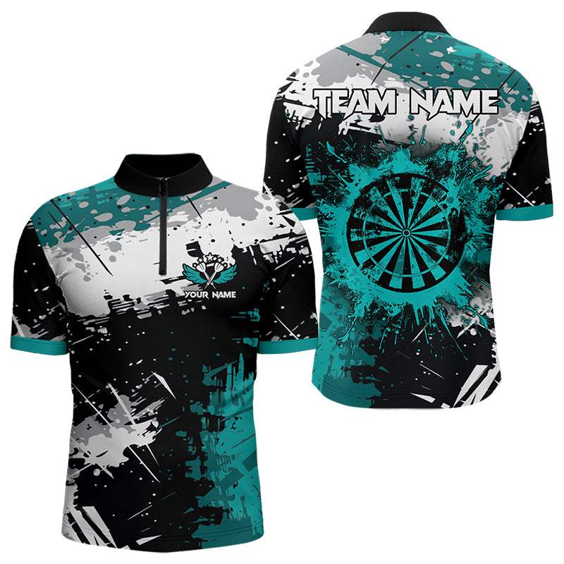 Grunge Turquoise Paint Splash Dart and Custom Dart Darts
