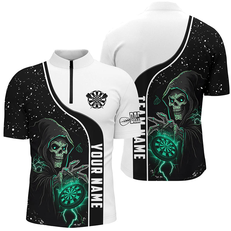 Turquoise Death Skeleton Darts Men and Quarter-Zip Custom Darts For Team Darts