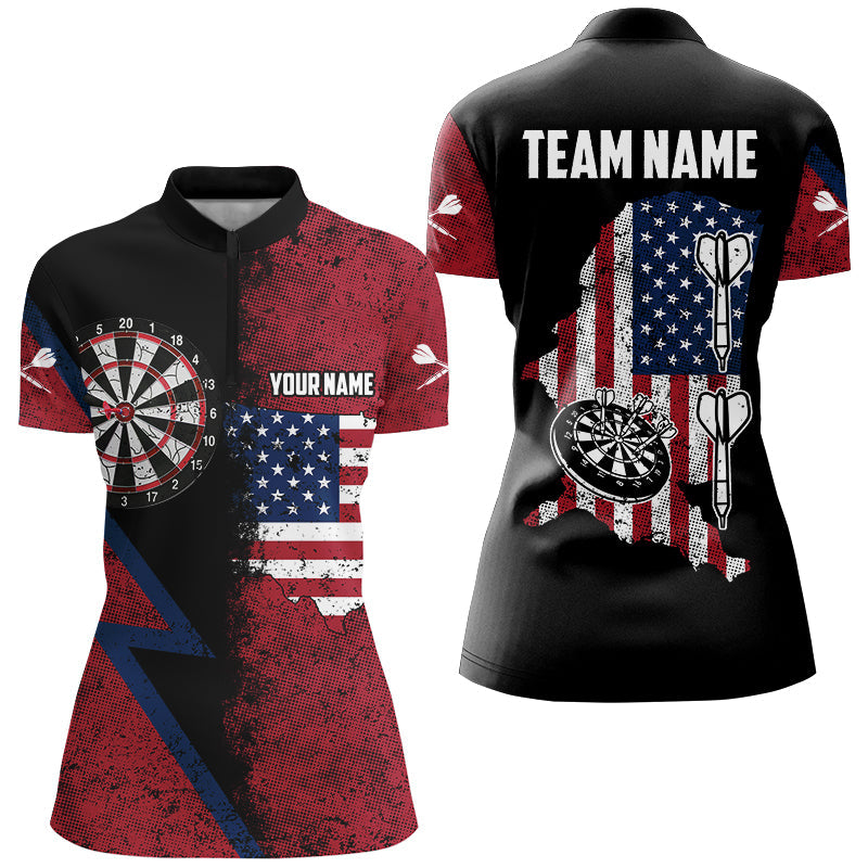Personalized Red Retro American Flag Men Dart, Patriotic Dart For Team Darts Player