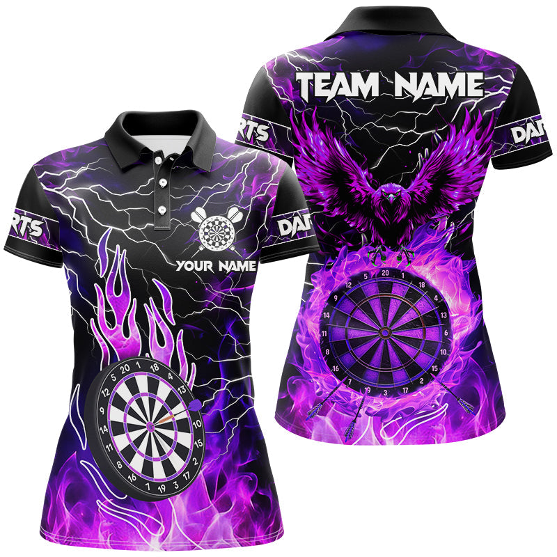 Purple Dart Board Fire Flame Custom Eagle Dart, Thunder Lightning Dart Team