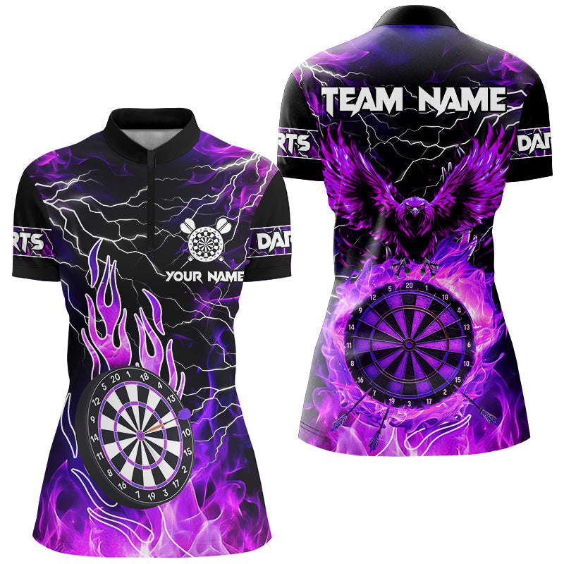 Purple Dart Board Fire Flame Custom Eagle Dart, Thunder Lightning Dart Team