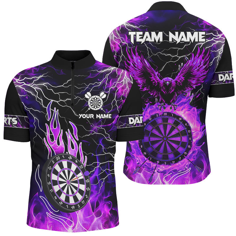 Purple Dart Board Fire Flame Custom Eagle Dart, Thunder Lightning Dart Team