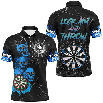 Look Aim And Throw Smoke Skull Custom Break Glass Pattern Men Dart Funny Saying Dart
